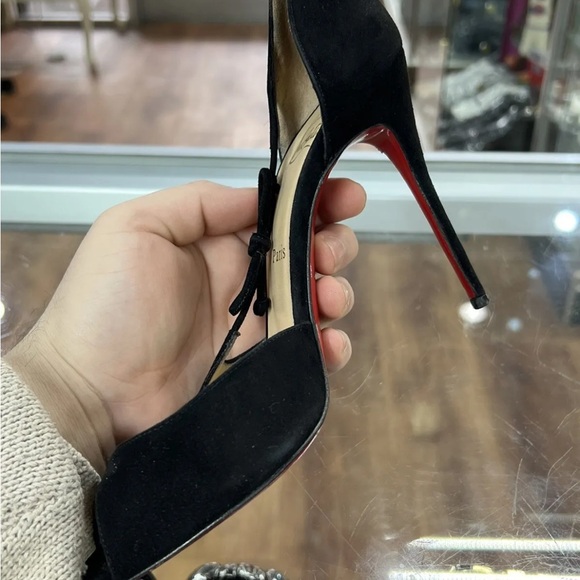 Black suede Louis Vuitton heels size 38.5 - Picture 5 of 12